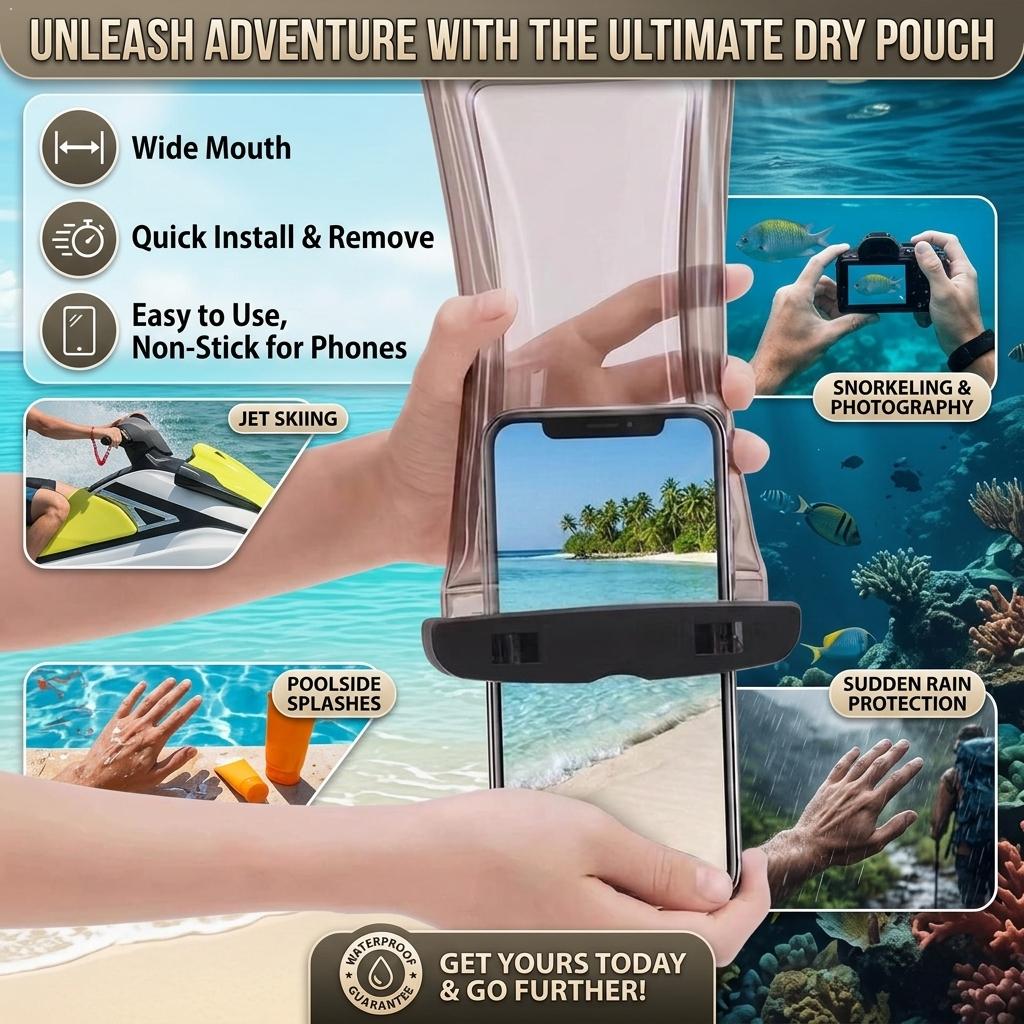 Dry Bag Waterproof - Funda Impermeable Transparente para Teléfono, Bolsa